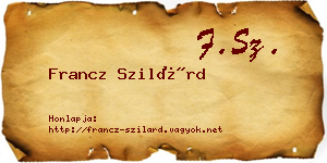 Francz Szilárd névjegykártya