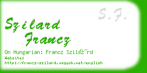szilard francz business card